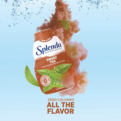 Image of SPLENDA Liquid Water Enhancer Drops, Sugar Free, Zero Calorie, Natural Flavor, Concentrated Drink Mix, 3.11 Fl Oz Each Bottle (Sweet Tea, 2 Pack)