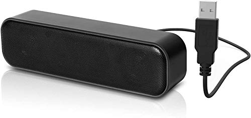 Computer Speaker, USB Powered Speaker, Portable Computer Sound Bar, Aookay Mini Stereo Wired Desktop Speakers, Bar-Plug and Play,Compatible with various devices system,for Desktop,Windows PC (Black)