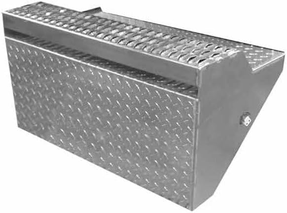 Technical Precision Replacement for Peterbilt 359 Year 1978 Diamond Plate Aluminum OE Style Battery Box Replacement LID with Old Style Grip Step