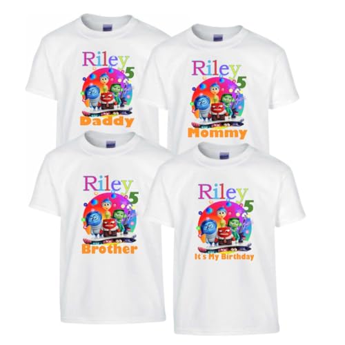Personalized shirt for birthday girls Inside Out feelings, add name and age, family matching birthday, custom t-shirts birthday girls2