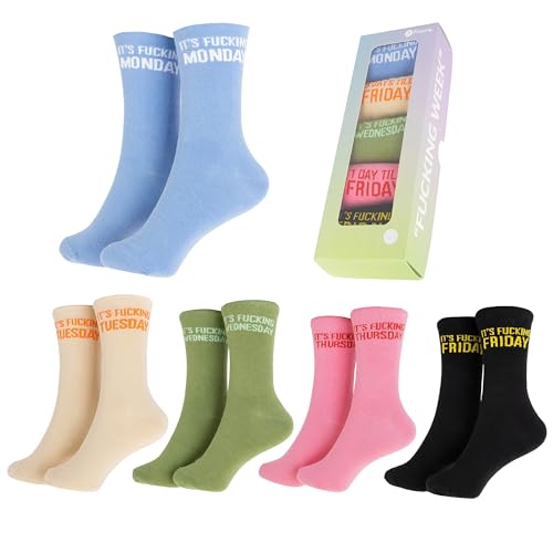 Fisura – divertidos “f*cking week”. Pack de 5 divertidos unisex. originales hombre. de algodón estampados.