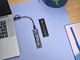 Trust Kieszeń na dysk SSD M.2 do 4 TB, obudowa dysku z kablem USB-C, adapter USB-A, kompatybilność z dyskami SSD M-Key 2230 2242 2260 2280 NVMe M.2 FAT32/NTFS/EXT4/exFAT/APFS