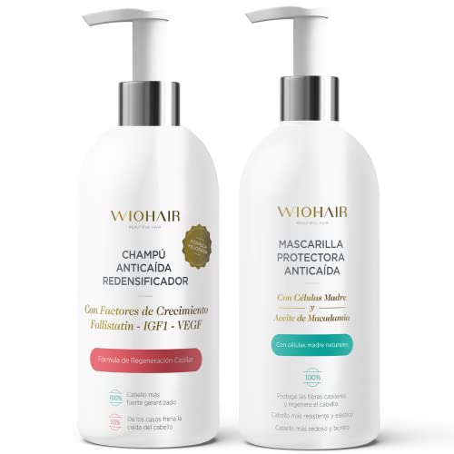 Wiohair Champú y Mascarilla Anticaída 300ml | Previene la caída y Regula la grasa | Cabello...