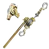 Come Along Winch Puller 2 Ton Cable Hoist Winch Puller with 2 Hooks Come Along Tool Double Rope 7Ft Heavy Duty Hand Puller for Lifting Pulling