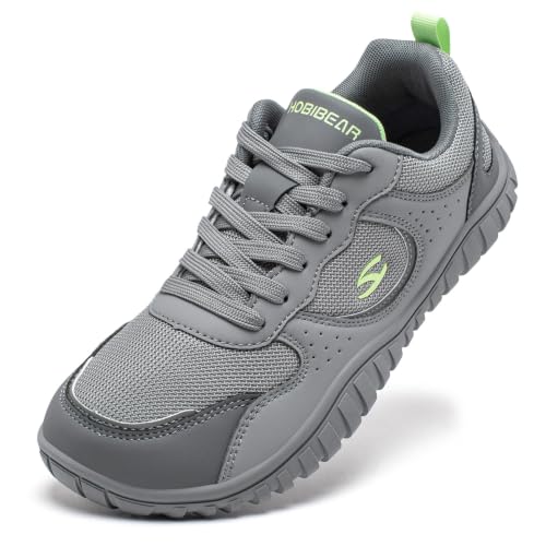 Image of HOBIBEAR Unisex Barefoot Shoes, Wide Toe Box, Lightweight Walking Sneakers | Roomy Toe Box,No Arch Support,Breathable Canvas,Flexible Non-Slip Sole,Machine Washable,Lace-Up,Walking,Daily Wear