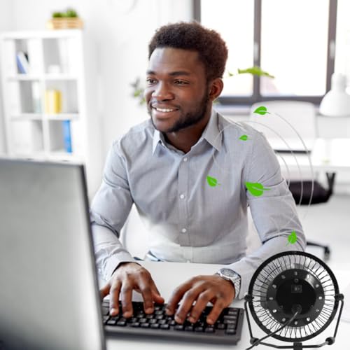 Mini Ventilador Mesa em Metal Compacto Portátil e Silencioso para Viagens Notebook e Escritório Alim