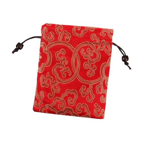 ULDIGI 刺繍 シルクブロケード ドローストリングポーチ ジュエリー収納 小物入れ 巾着袋 伝統柄 軽量 携帯便利 多目的収納 仏具 アクセサリー