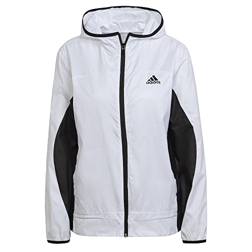 Image of adidas Women's Logo Running Windbreaker, White/Black, X-Small