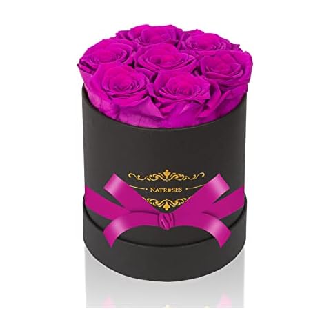 NATROSES Preserved Real Roses in a Box Roses That Last Up to 3 Years, Long Lasting Roses Gifts for Her, Valentines Day Gifts for Her (Purple) Cover