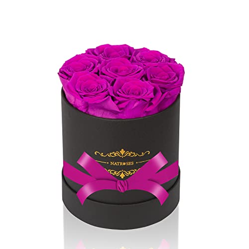 Natroses Preserved Real Roses In A Box Roses That Last Up To 3 Years, Long Lasting Roses Gifts For Her, Valentines Day Gifts For Her (Purple) #TOP16
