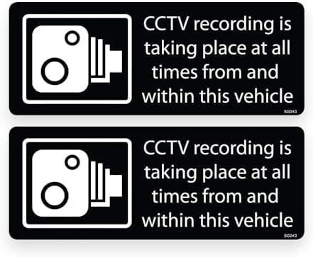 2 Pack - Small 14cm Sticker Gold - CCTV Recording in Vehicle Self ...