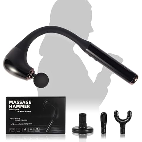 LETINE Massage Gun Handheld Electric Massager for Neck, Back, Shoulders, Legs, Feet, and Muscles with Curved Extended Handle - Easily Relieves Neck, Back, and Waist Pain - Full Body Massage Gun Cover