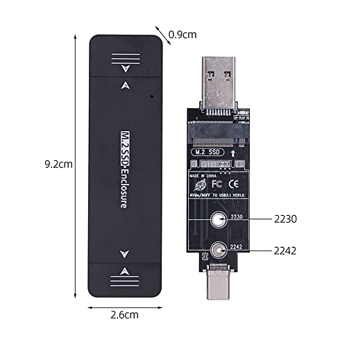 NFHK Combo Type-C & USB3.0 to NVME M-Key M.2 NGFF SATA SSD PCBA Case 2230/2242mm Adapter RTL9210B Chipset by NFHK - Image 2