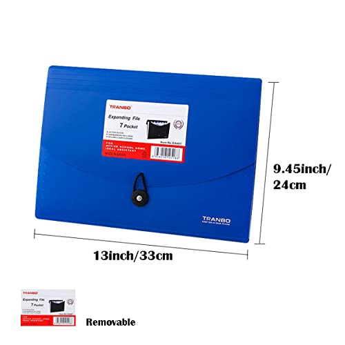 Accordion File Organizer With 7 Pockets (Pack Of 4), Tranbo Letter Size/A4 Expanding File Folder With Index Tabs, Expandable Plastic Document Organizer For Business Travel School Office Home #TOP5