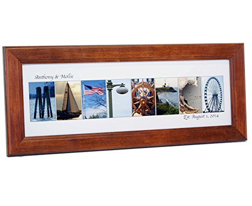 Creative Letter Art - Personalized Framed Name Sign With Beach And Nautical Related Alphabet Photographs Including Walnut Self Standing Frame #TOP11