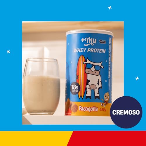 +Mu Whey Concentrado Sabor Paçoquita - Pote 450g