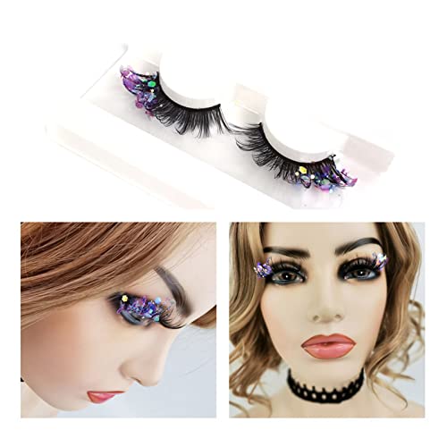 Fake Eyelashes, Mink Lashes For Women Ladies, Colored Fake Eyelashes For Girls, False Eyelashes Dramatic 9Th Generation 9 D False Lashes For Festival Cosplay Fake Eyelashes 3 Pairs (Style2) #TOP3