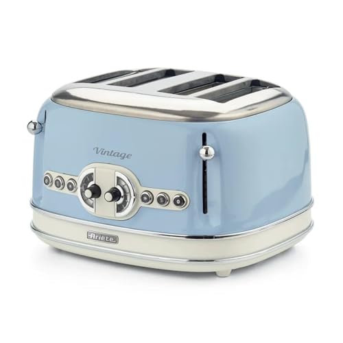 Ariete 156/05-blue Toaster which is Designed for Four Slices Vinatge-156/05-blue, 1630 W, Blue