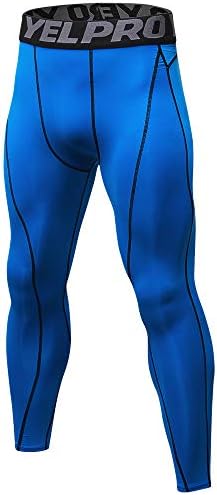 Queerier Men's Athletic Leggings Workout Compression Pants Sports Running Baselayer Tights Cycling Gym Pants