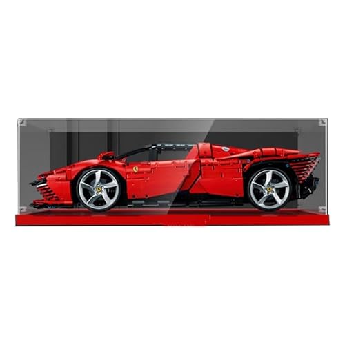 Image of HCAEIOFJ Clear Acrylic Display Case for Lego Technic 42125 Applicable for Ferrari 488 GTE “AF Corse #51” Super Sports CarDesigned Display Box Gift(Display Case Only) (High Bottom)