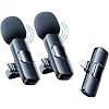 FSZBWL Micrófono inalámbrico para iPhone, micrófono con Clip de Cuello Plug – and – Play, reducción de Ruido/silenciamiento, para transmisión en Vivo, grabación de vídeo, Youtube, vlog