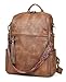 FADEON Leather Backpack Purse for Women Designer Travel Backpack Purses PU Fashion Ladies Shoulder Bag with Tassel Brown