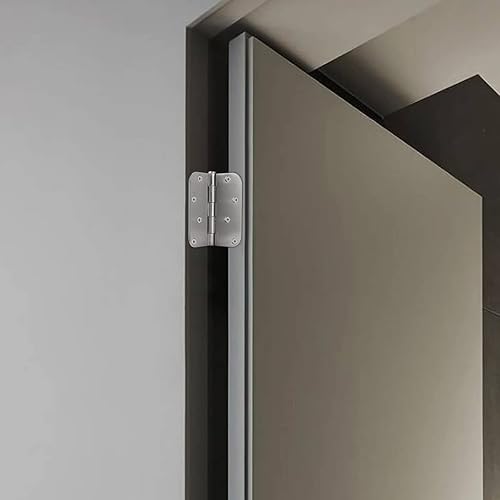 Miniatura 7 de Knobonly Paquete de 12 bisagras de puerta, bisagras de níquel cepillado para puerta interior, bisagras de puerta exterior resistentes de 4 pulgadas