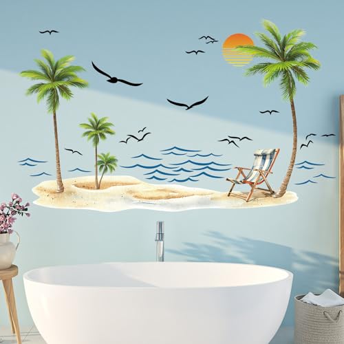 Vinilos Decorativos Tropicales con Palmas y Olas miniatura 4
