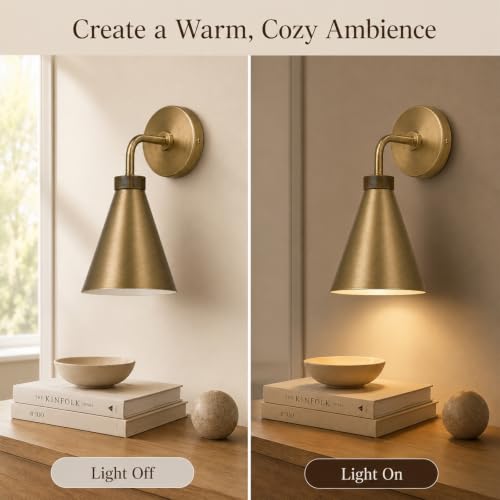 JOQSVF Vintage Metal Cone Wall Sconce, 6" W x 6" L x 11" H by JOQSVF - Used condition - Image 2