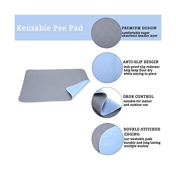 Washable Pee Pads for Dogs, Reusable Puppy Training Whelping Pad, Waterproof Fast Absorption Housebreaking Pads for Travel Potty, Non-Slip Leak-Proof Dog Pee Mats Washable Pee Pads for Dogs, Reusable Puppy Training Whelping Pad, Waterproof Fast Absorption Housebreaking Pads for Travel Potty, Non-Slip Leak-Proof Dog Pee Mats