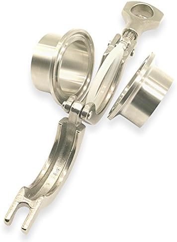Tanboom Stainless Steel Tri Clamp /Tri Clover Clamp,2 pcs SUS304 Sanitary Pipe Weld Ferrule + PTFE Gasket Set,2 Inch