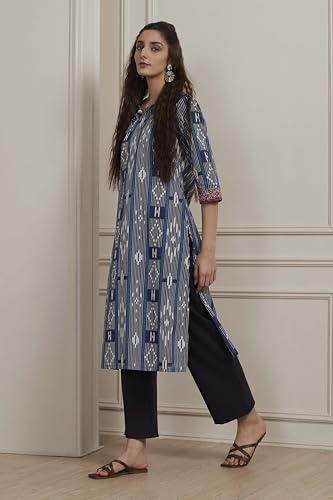 Image of BIBA Women Cotton Printed Straight Kurta