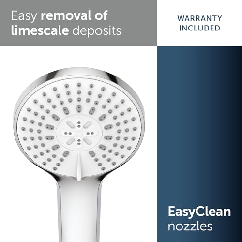 Ideal Standard – Idealrain Multifunctional Hand Shower, Water-Saving Shower Head with 3 Spray Modes (rain, Downpour, and Massage), EasyClean nozzles, Ø 10 cm, Chrome