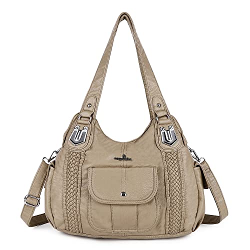 Image of Angel Kiss Purses and Handbags for Women Washed Vegan Leather Crossbody Hobo Satchel Shoulder Tote Purse