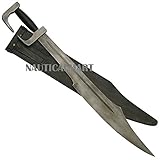 NauticalMart Spartan King Leonidas Medieval Sword with Leather Sheath Theatrical Props Historical Fantasy Movie Cosplay Armor Costume