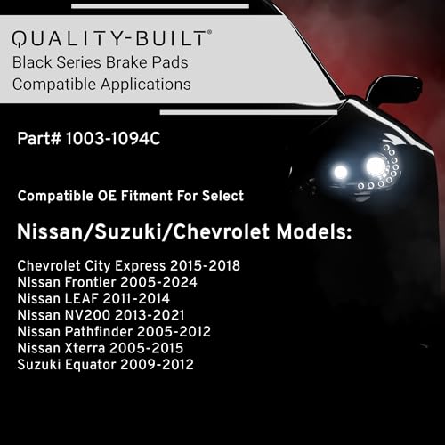 QUALITY-BUILT Front Ceramic Brake Pads, Black Series 1003-1094C, Compatible with 2005-2024 Chevrolet/Nissan/Suzuki (City Express,Equator,Frontier,LEAF,NV200,Pathfinder,Xterra) by Quality-Built - Image 3