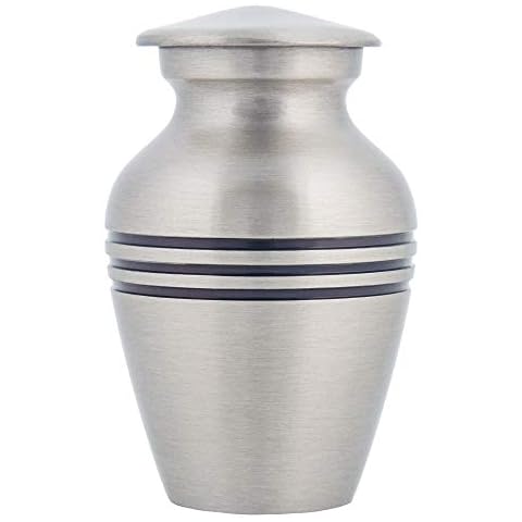 Adera Dreams Small Urns for Human Ashes Keepsake - Set of 1 in Pewter - Mini Cremation Urns - Memorial Ashes Urn with Case, Velvet Pouch and Funnel - Miniature Burial Funeral Urns for Sharing Ash Cover