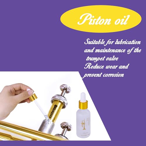 Trumpet Cleaning Kit - Trumpet (Short) Cleaning and Maintenance Kit - Multifunctional Trumpet Care Kit: Valve Oil x2, Cork Grease, Cleaning Cloth, Mouthpiece, Cleaning Brush, Gloves - Thumbnail 5