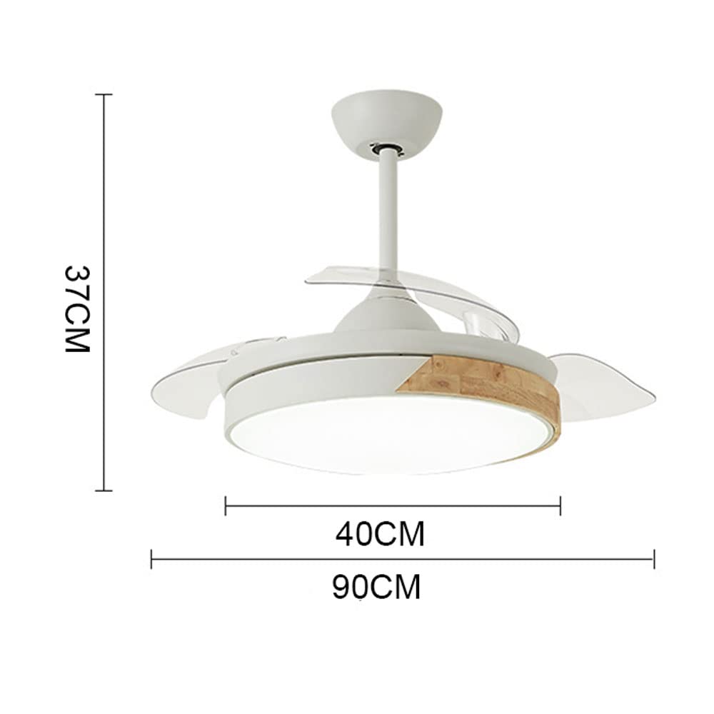 Nowoczesny akrylowy chlier LED, nordycki niewidoczny wentylator sufitowy, oświetlenie do willi, sypialni, salonu, jadalni i biura, elegancka dekoracja domu, biała, średnica 106 cm