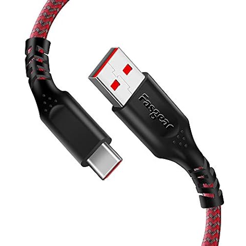 Fasgear Warp Charge 30W Kabel do Oneplus 7 Pro 7T, 1.8m Dash Ładowanie Kabel USB C Szybkie ładowanie Nylonowy pleciony kabel do synchronizacji danych USB typu C do Oneplus 7 6T 6 5T 5 (1.8m, Czerwony)