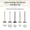 Montour Line Cline Post and Rope Stanchion Set - Elegant Black Design with Sloped Base and Ball Top - Includes (2) Posts #3