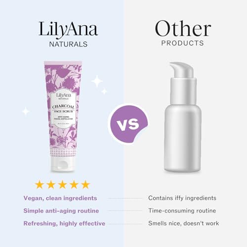 Lilyana Naturals Charcoal Face Scrub - Facial Exfoliator - Microdermabrasion Scrub - Facial Skin Care Products For Women And Men - Lavender And Tea Tree Oil thumb #3