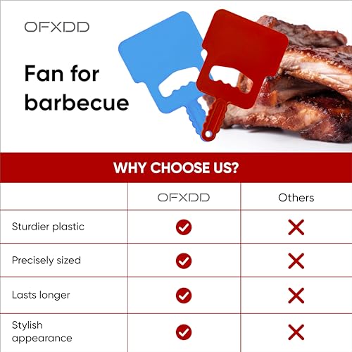 Abanico manual para barbacoa plástico, 2 piezas miniatura 5
