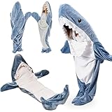 [Ｊｕｎｅｒｏｓｅ] サメ 着る毛布 寝袋 鮫 着る寝袋 シャークブランケット サメ ブランケット 大人用 子供 かわいい 柔らかい おしゃれ サメ パジャマ ふわふわ 冷房対策 暖かい 着るブランケット お誕生日 ギフト クリスマスプレゼント