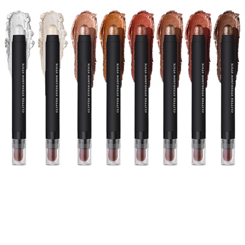 Lápiz de sombra de ojos, 8 unidades, resistente al agua, iluminador y delineador para mujeres y niñas, para maquillaje de vacaciones y festivos