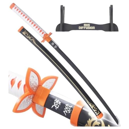 Demon Slayer Katana Tout en Bois Lame en Bois Katana Shinobu Kocho Epee en Bois Kimetsu No Yaiba Sabre + Presentoir en Bois Inclus Deguisement Cosplay