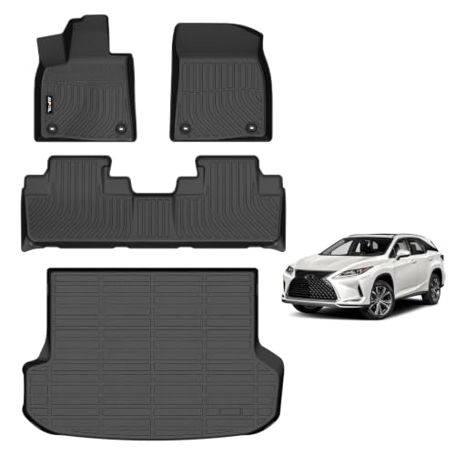 AIPOIL® Floor Mats & Cargo Liner Custom for 2016-2022 Lexus RX RX350 RX450h (Not for RXL) All Weather Protection Non-Slip TPE Floor Liners Full Set Car Mats & Trunk Mat Accessories,Black