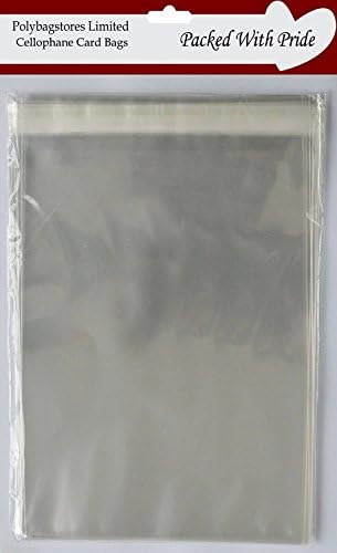 POLYBAGSTORES PACK OF 50-5 x 7 - Cellophane Display Bags Self Seal For Greeting Cards, Arts & Crafts - OVER 20