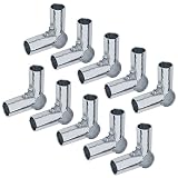 10 Pcs Three Port Pipe Clamp for OD 28mm (1-1/16″) Lean Tube, 2.2mm Thickness Carbon Steel L Shape P
