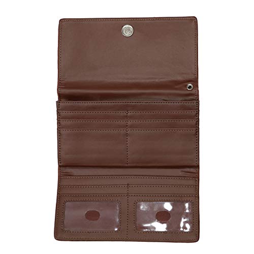 Women's RFID Blocking Tri-fold Clutch Wallet for Ladies (Mahogany)4